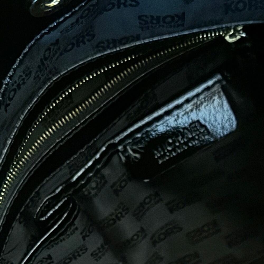 Michael Kors Joplin Patent Leather Hobo Large Shoulder Bag Black - Picture 11 of 12